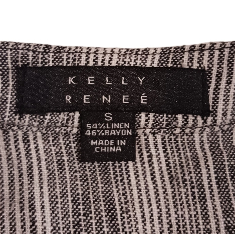 Kelly Renee Linen Stripe Shorts Romper - Picture 7 of 9